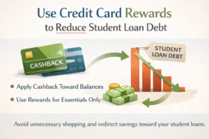 Using credit card cashback and reward points to reduce student loan debt faster.